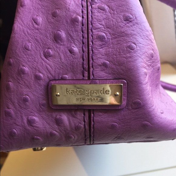 ⛔️SOLD⛔️Kate Spade Purple Ostrich shoulder bag bow - Picture 4 of 8